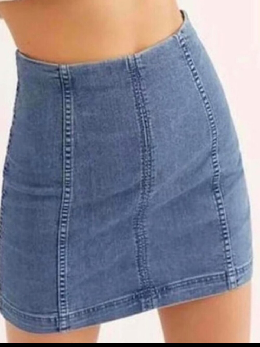Free people modern femme denim mini skirt